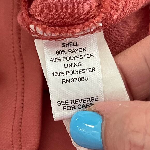 Est 1946 shirt blouse top women's large dark peachy apricot flowy built in linin - Picture 7 of 13